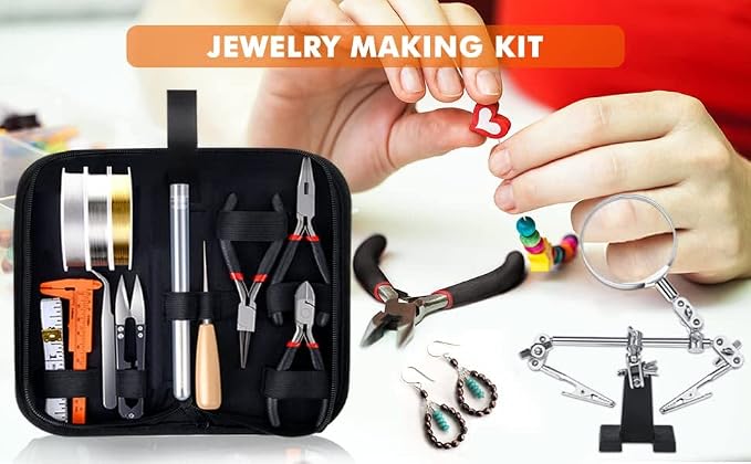 PAXCOO Jewelry Making Supplies Kit with Tools, Wires, Findings for Jewelry Repair and Beading (Pack of 2)