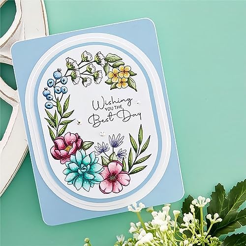 Oval Border Die Cuts for Card Making,Metal Cutting Dies Embossing Paper Dies for Scrapbooking DIY Album Card Making Supplies