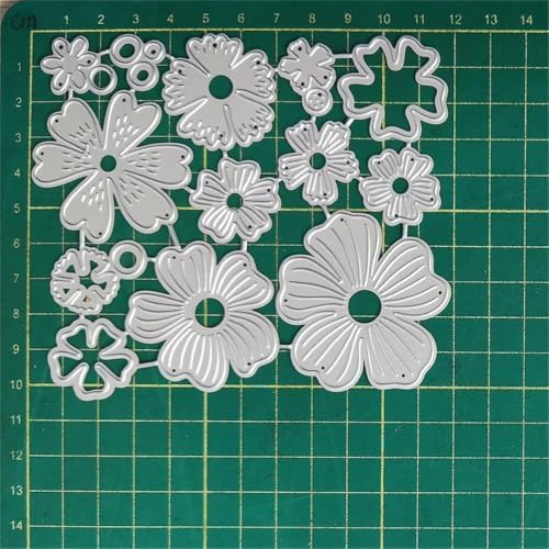 Cutting Dies Metal Stencils Scrapbooking Tools DIY Embossing Template for Paper Card Making Album Arts Crafts Supplies (Flowers Set-11.8x10.3cm)