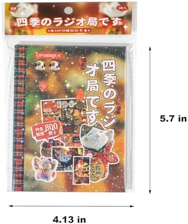 Japanese Sticker Book,800 Pcs Romantic Memory Series Comic Retro Stickers Book for DIY Cute Scrapbooking Journaling Handbook Material Decoration