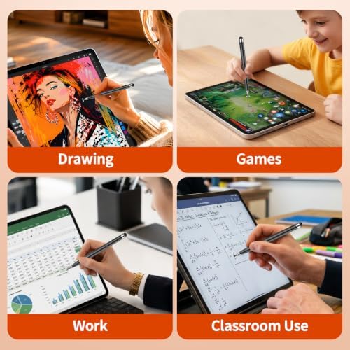 10PCS Stylus Pen for Touchscreen,Lightweight 2 in 1 Design