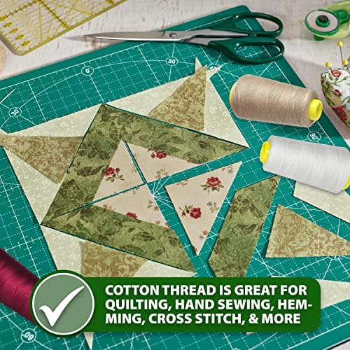 Mandala Crafts Black White Mercerized Cotton Thread for Sewing Quilting