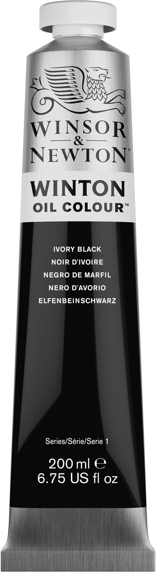 Winsor & Newton Winton Oil Color, 200ml Tube, Ivory Black | High-quality pigments, Durable, Lightfast, Permanent, Uniform Consistency, Great Pigment Load