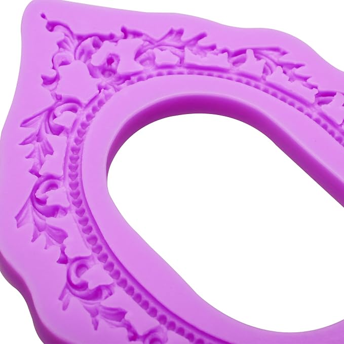 Silicone Picture Frame Molds, Vintage Ornate Baroque Fondant Molds, for Resin Casting and Chocolate Cake Decoration Set of 4