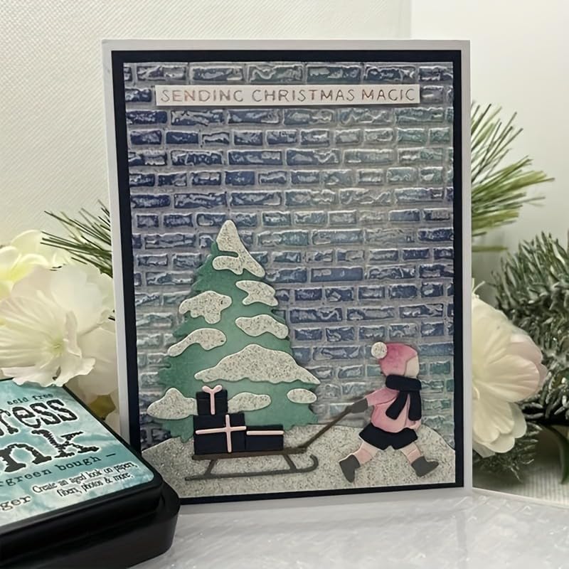 Lapoo Christmas Metal Cutting Die for Scrapbooking, 3D Backgrounds Frame Cutting Dies DIY Album Card Making Decor Paper Metal Die Cuts Party Wedding Decorations (Snowman 6 x 4.4 in)