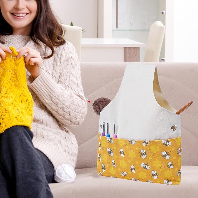 TOGETRUE Yarn Bag, Knitting Crochet Tote Bag, Yarn Storage Bag Organizer