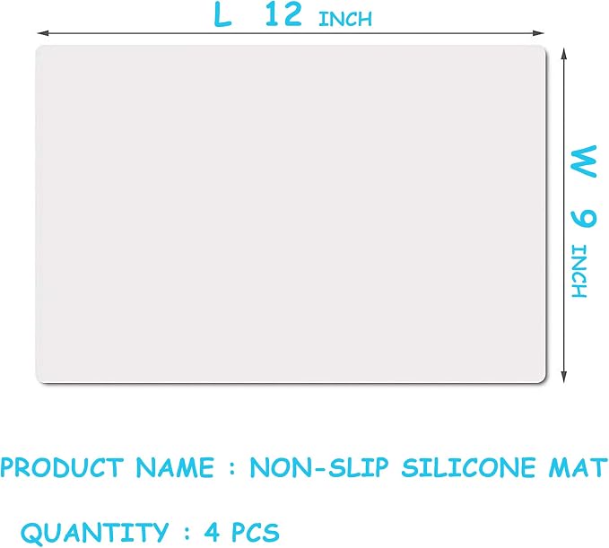 Clear Silicone Craft Mats 9"W x 12"L: 0.8mm Thick Heat Resistant Non-Slip