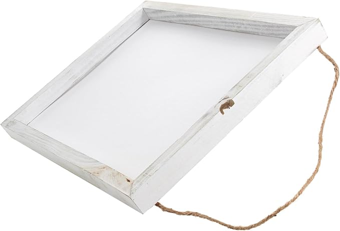 Hampton Art Framed Wood Sign 12"x16" White – Wood Panel Canvas for Crafts, DIY Painting, Wooden Board for Home Décor, Art Projects, Signs & Personalized Designs