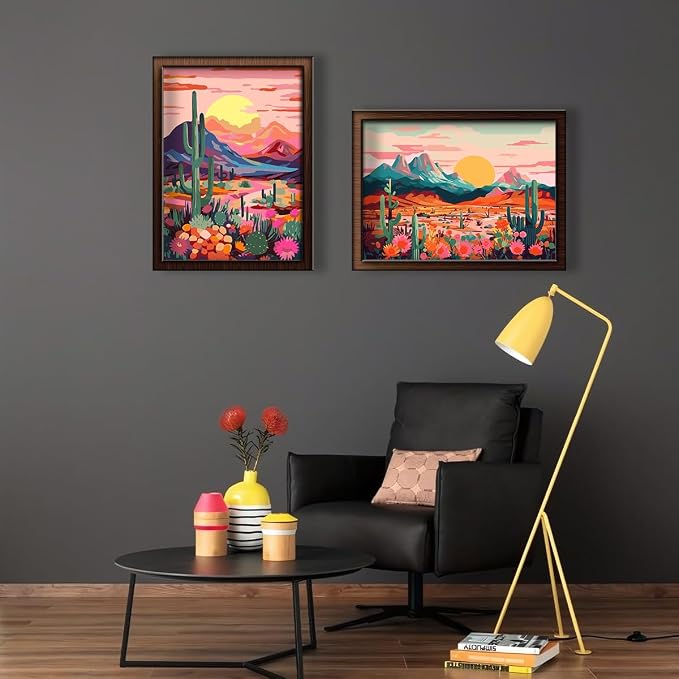2 Pack National Park Paint by Numbers Kit for Adults Beginner,Landscape Paints by Numbers Kits for Adults On Canvas Wander Painting National Parks Paint by Number On Mountain 12x16 Inch(Without Frame)