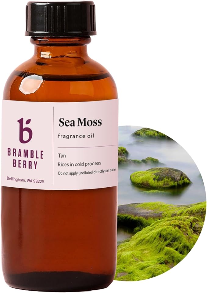 Bramble Berry Sea Moss Fragrance Oil 2 oz | Clean Aquatic and Green Algae Scent for Soap Making, Candles, Lotion, Bath Bombs & Perfume | Skin Safe, Vegan, Paraben & Phthalate Free, DIY Craft Essential