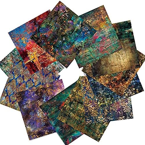 Scrapbook Paper Pad 6x6 Mixture Colored Designs, Single-Sided Decoupage Sheets, Colorful Cardstock for Scrapbooking, DIY Backgrounds, Cardmaking Supplies, Junk Journal Crafts - 24 Pcs