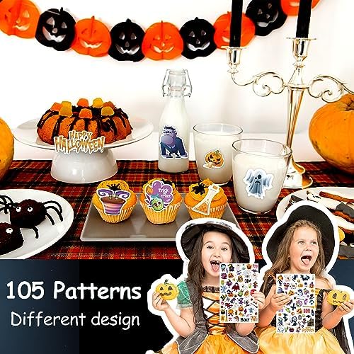 LINAYE Halloween Stickers for Kids 24 Sheets 1260PCS Stickers Bulk
