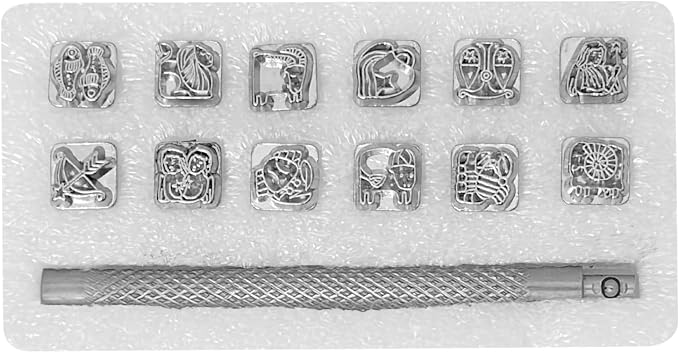 RJLCTH 13 Pcs Constellation Patterns Leather Stamping Kit