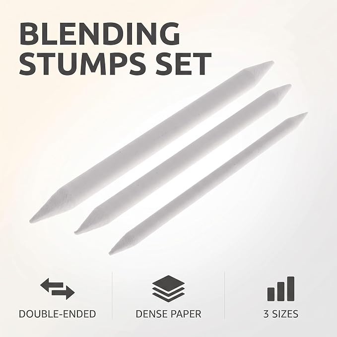 3 Sizes Blending Smudge Stump Stick Art Drawing Tools Deft Art Pencils, Drawing Pencils Sketch White Pens for Artists Students Beginner for Student Artist Charcoal Sketch Drawing Tools