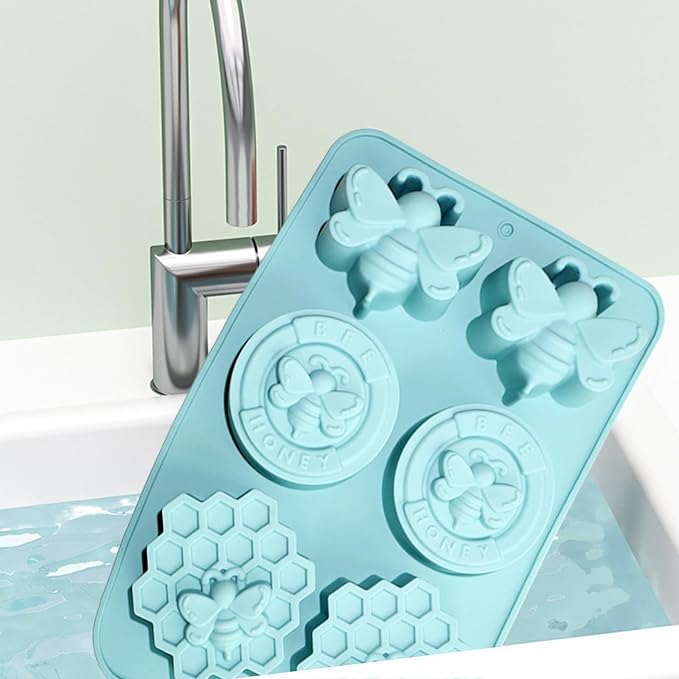 2Pcs Bee Soap Mold,Bee Soap Molds for Soap Making(Blue) | Bee Silicone Molds Honeybee Silicone Mold for Making Homemade Soap, Lotion Bar, Jello, Bath Bomb, Beeswax, Candle