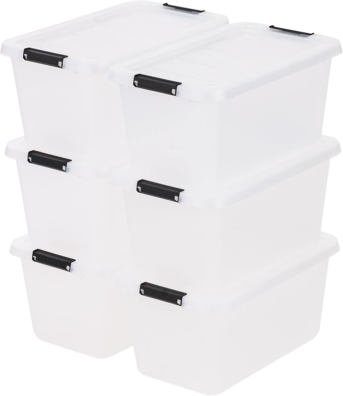 IRIS USA 6-Pack 13.5 Quart Clip Box with Latching Lid