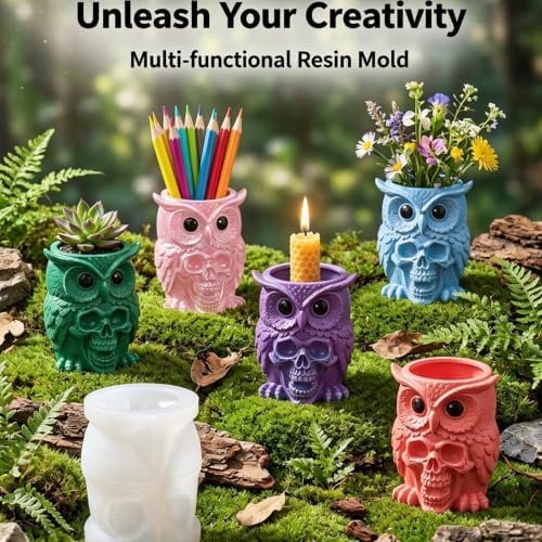 Owl Epoxy Resin Silicone Mold for Casting Halloween Decor Candle