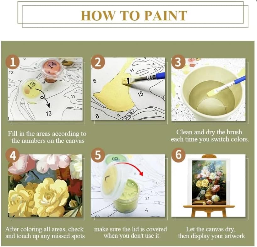 Paint by Numbers Kit for Adults,Vintage Cocktail Adult Paint by Number Kits on Canvas Without Frame,DIY Acrylic Paint Kit Arts and Crafts for Adults,Easy Paint for Canvas Painting for Decor 16x20inch