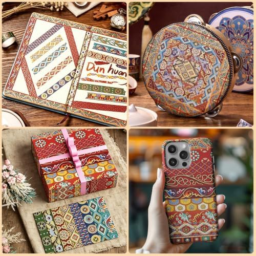 Retro Aesthetics Washi Tape, 20 Rolls Aesthetic Decorative Foil Masking Tape Set with Gift Box, Decorative Tape for Bullet Journal, DIY Craft, Scrapbook Supplies