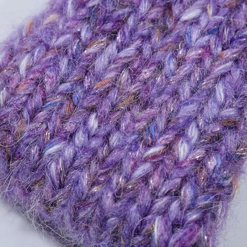 Artisanal Yarn Collection Multifiber Fancy Yarn for Knitting Crocheting Crafts DIY, Set of 3 Rolls(104 Starry Night Purple Haze)