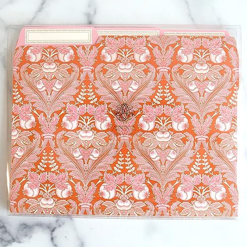 Anna Griffin Damask Style File Folders - 12 Piece Set, Letter Size with 3 Staggered Tab Dividers, Decorative & Functional for Home or Office Organization