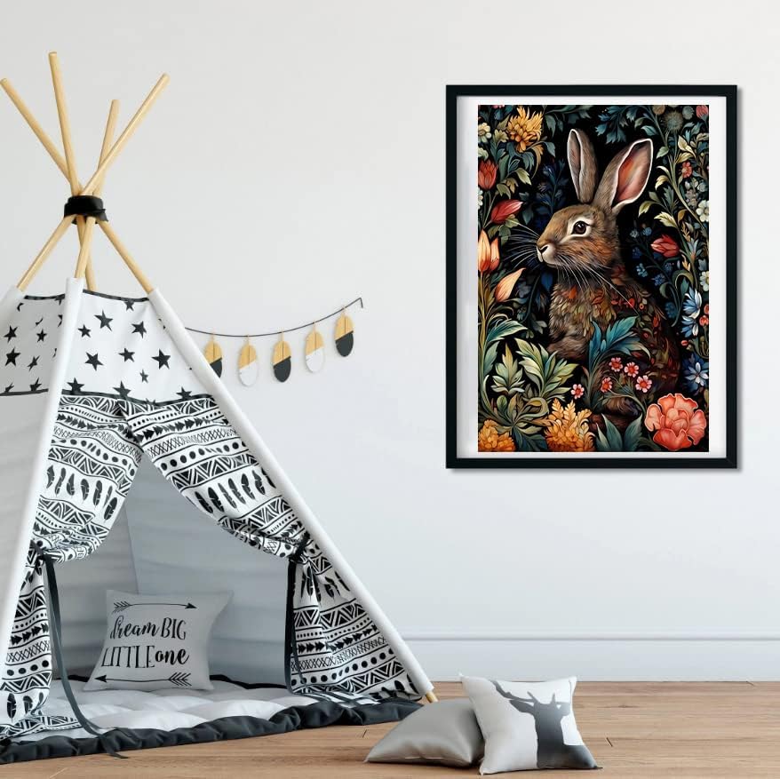 EIBEILI Diamond Painting Kits for Adults DIY 5D Diamond Art Paint with Round Diamonds Full Dril Gem Rabbit Art Painting Kit for Home Wall Decor Gifts 12x16inch