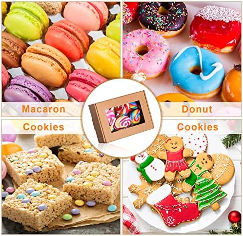Zonon 30 Pcs Soap Boxes for Homemade Packaging, Mini Kraft Boxes with Window for Bakery Candy Soap Making Gift Packaging, 3.7x2.6x1.4 Inch (Black Brown White)
