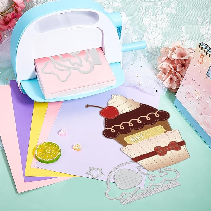 GLOBLELAND 3D Cupcake Gift Card Holder Cutting Dies for Card Making Dessert Cut Die for DIY Scrapbooking Journal Embossing Paper Craft Decor