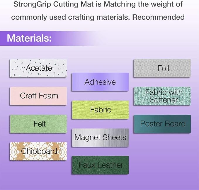 REALIKE 12x12 Cutting Mat for Silhouette Cameo 5/4/3/2/1 (3 Mats - StandardGrip, LightGrip, StrongGrip), Gridded Adhesive Non-Slip Cut Mat for Crafts, Quilting, Sewing, Scrapbooking and All Arts