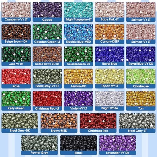 32 Colors 32,000 PCS Acrylic Diamond Painting Beads, Flat Bottom Round Rhinestones for 5D DIY Craft, Boxed with DMC Color Codes