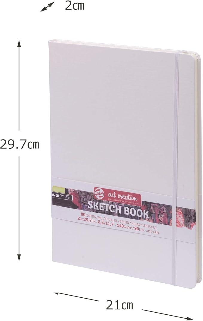 Talens Art Creation Sketchbook, White, 80 Sheets, 8.3 x 11.7 in