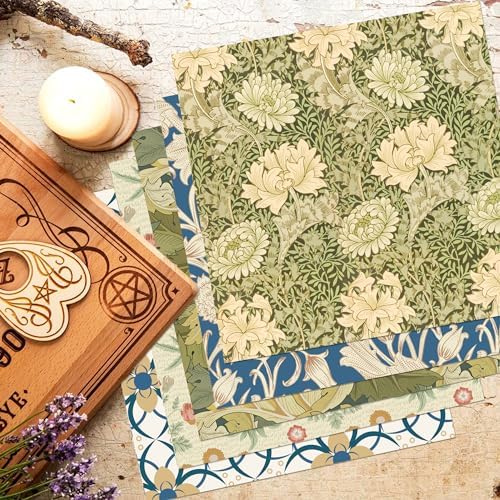 Vintage Spring Vine Scrapbook Paper 12×12: 24 Sheets Double-Sided Vintage Spring Journal Patterned Paper Origami CardStock Papers for DIY Origami Frame Material Decorative Craft .
