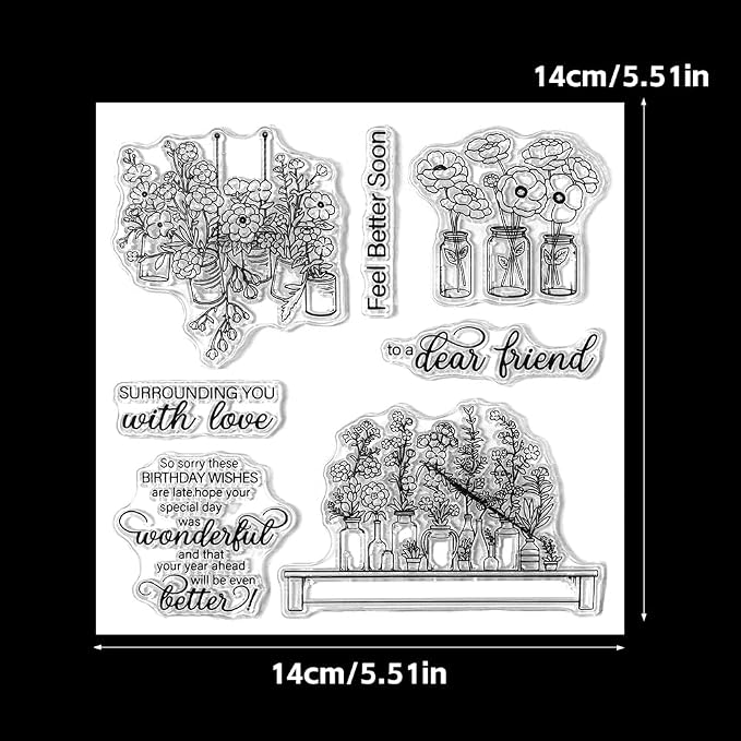 Clear Stamps and Metal Cutting Dies Set for Card Making Scrapbooking, DIY Craft Stamps and Dies Kit for Journaling, Albums, Greeting Cards, Holiday Cards, Birthday, Christmas (YX2000)