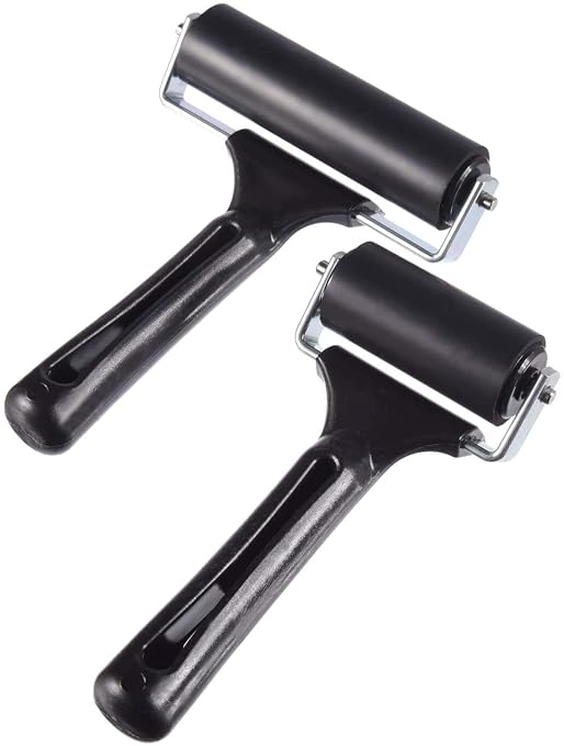 2Pcs Rubber Brayer Roller for Printmaking, Great for Gluing Application Also. (4inch+2.2 inch)