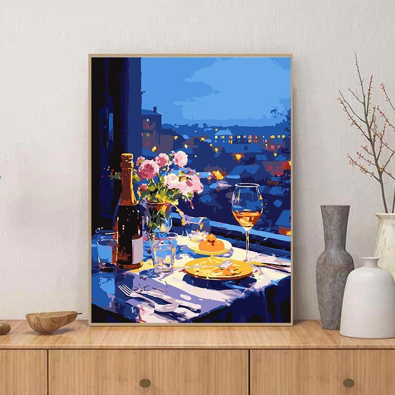 ZRIZQ Landscape Paint by Numbers Kit for Adults Beginner,City Scape,16x20