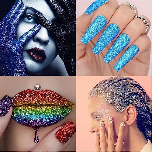 Ultra Fine Glitter for Nails, Set of 45 Colors, Extra Fine Resin Glitter Powder, Holographic & Iridescent Glitter for Epoxy Resin, Body Glitter for Face Hair, Arts and Crafts Glitter Bulk for Tumblers