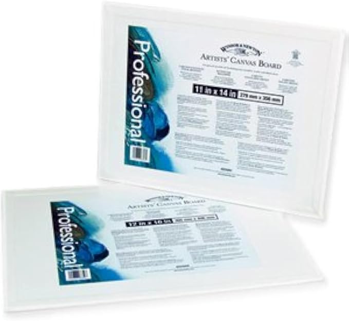 Winsor & Newton Artist's Canvas Board, 24" x 30" | For Use with Oil, Acrylic & Alkyd Color, Medium Grain Cotton Surface, Ideal for All Techniques, Stretched By Hand