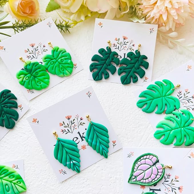 Leaf Shape Polymer Clay Cutters Set – Molds and Clay Cutters for Polymer Clay, Botanical Clay Earring Tools