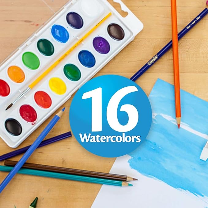 Crayola Watercolor Paint Set for Kids, Washable Paint, School Art Supplies | School Supplies Essentials, Washable Paint for Kids, Arts & Crafts, Ages 4+