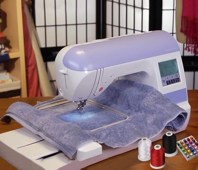 Simthread 63 Colors Polyester Embroidery Machine Thread Kit | 40 Weight for Brother Babylock Janome Singer Pfaff Husqvarna Bernina Embroidery,500M/550Y spool
