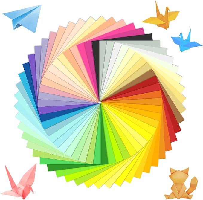 50 Colors Origami Paper 200 Sheets 6x6 Inch Double Sided Colored Paper | Square Folding Paper for Arts, Crafts, DIY Projects, Scrapbooking, Kids Activities and Classroom Creations