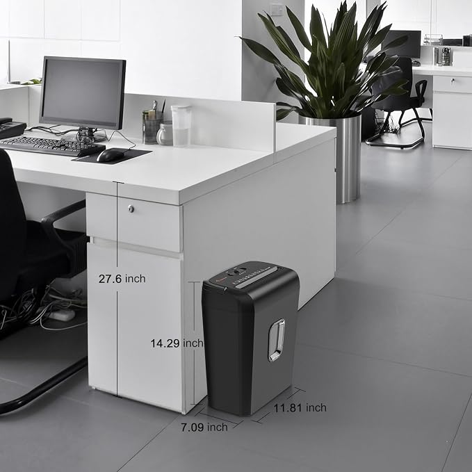Bonsaii 6-Sheet Micro Cut Paper Shredder for Home, High Security Level P-4 | Small Office Use, Shreds Credit Cards, Staples & Paper Clips, 3.4 Gal Transparent Window Wastebasket, Black, C234-A