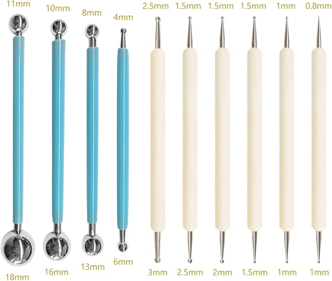 10Pcs Dotting Tools, Ball End Dot Art Tools for Rock Painting, Pottery Clay Modeling Embossing Art Mandala
