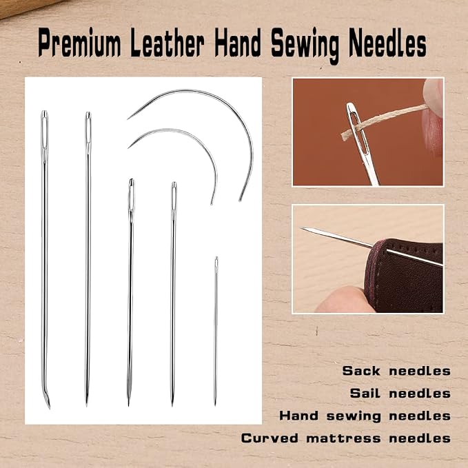 Ftyiwu Waxed Thread 55 Yards Sewing Waxed Thread for Leather Khaki