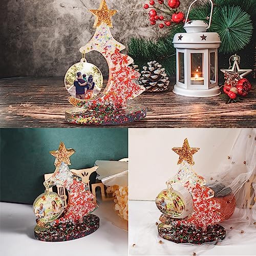 Large Silicone Mold, Photo Frame Resin Molds, Christmas Tree Shape Resin Molds for Epoxy Casting, Picture Frame Display Unique Crafts Making Resin Art Christmas Mold Table Home Decor Gift
