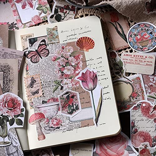 Esweny 200PCS Vintage Scrapbooking Supplies Kit for Journaling, Scrapbook Sticker Paper Pack for Junk Journal Planners Aesthetic Cottagecore Room Decor Wall Art Collage Album