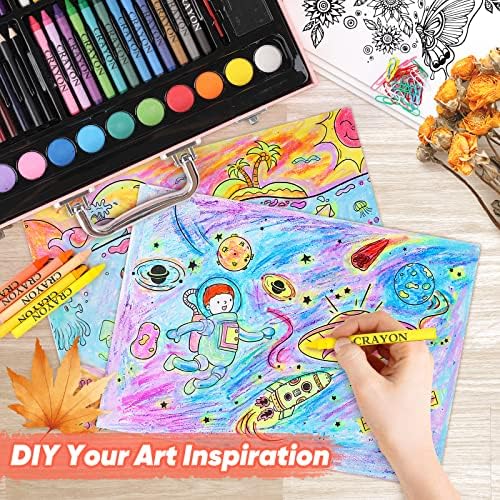 Soucolor 183 Art Set Drawing Painting Kit,Crayons Pastels Markers,Kids Gift