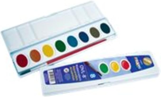 Prang Oval Pan Watercolor Paint Set, 8 Assorted Colors, 1 Count | Perfect for painting, art lessons, crafts and creative projects