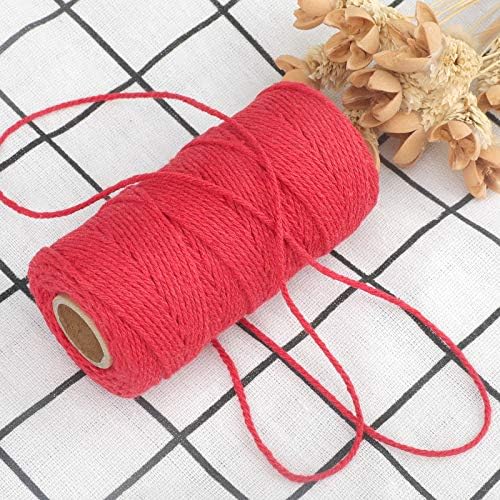 jijAcraft Red Twine String, 328 Feet Valentine's Day Bakers Twine String, 2MM Heavy Duty Packing String for Valentine's Day DIY Crafts, Present Decoration, Gift Wrapping, Craft Wrapping