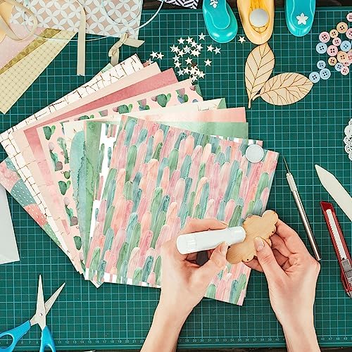 Scrapbook Paper, 24 Sheets 6"×6" 160gsm Single-Sided Patterned Cardstock
